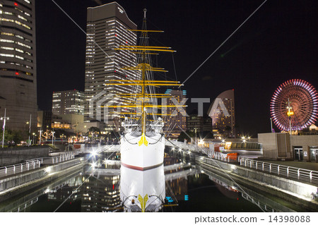 Lighted-up sailing ship Nippon Maru 14398088