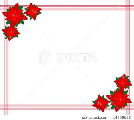 Poinsettia Flowers Forming Border 14398658