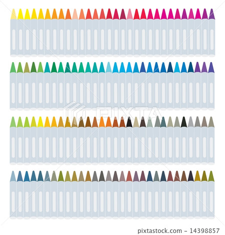 Set of Wax Crayons on White Background - Stock Illustration [14398857 ...