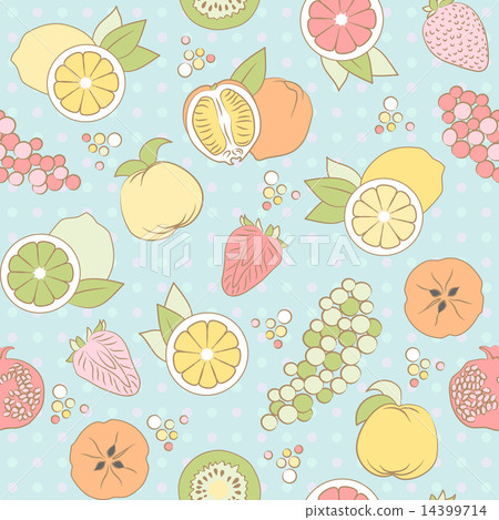 vector seamless pattern with fruits and berries vector seamless pattern with fruits and berries 14399714