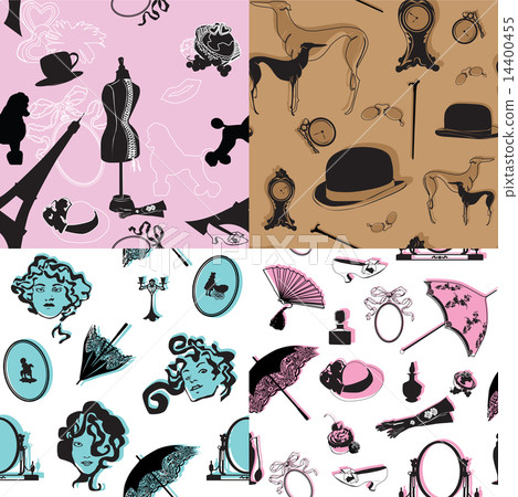 Four seamless pattern with retro theme 14400455