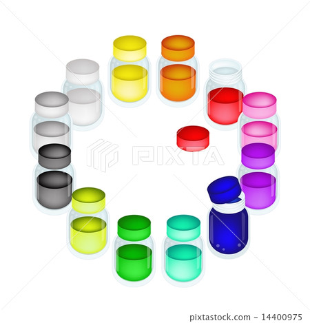 A Set of Colorful Color Paint Jars A Set of Colorful Color Paint Jars 14400975
