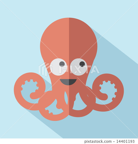Modern Flat Design Octopus Icon 14401193