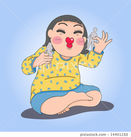 girl with paper doll girl with paper doll 14401288