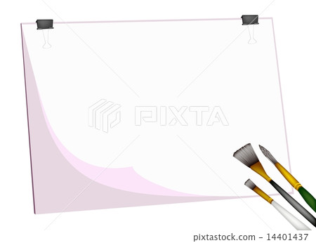 Artist Brushes and Eraser on Blank Clipboard Artist Brushes and Eraser on Blank Clipboard 14401437