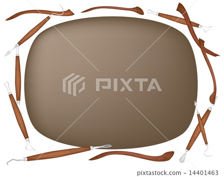 Clay with Sculpting Tools on White Background Clay with Sculpting Tools on White Background 14401463