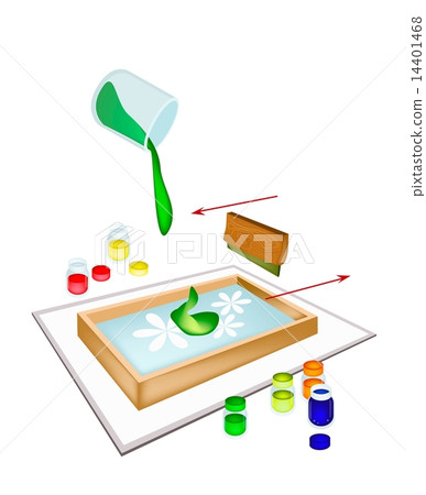 A Squeegee Screen Printing on A Tile 14401468