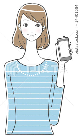 拿著智能手機的婦女 拿著智能手機的婦女 14401584