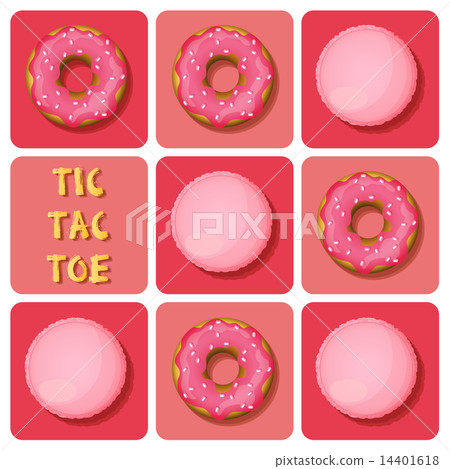 Tic-Tac-Toe of macaron and donut Tic-Tac-Toe of macaron and donut 14401618
