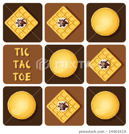 Tic-Tac-Toe of macaron and waffle 14401619