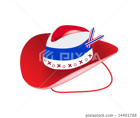 A Cowboy Hat of Thai Flag on White Background A Cowboy Hat of Thai Flag on White Background 14401788