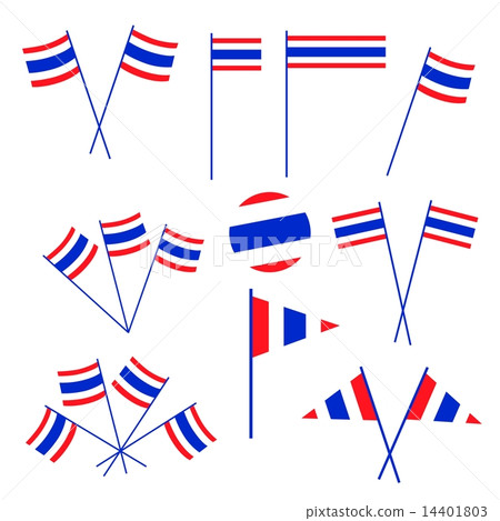 Set of Thai Flag on White Background Set of Thai Flag on White Background 14401803