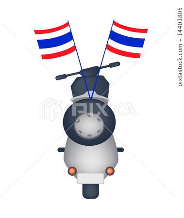 Motorbike with Thai Flag on White Background Motorbike with Thai Flag on White Background 14401805