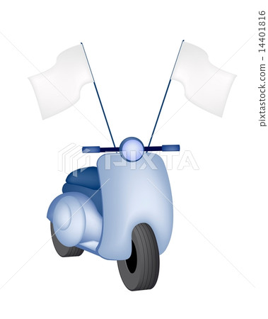 Vintage Scooter with Blank Flag Vintage Scooter with Blank Flag 14401816