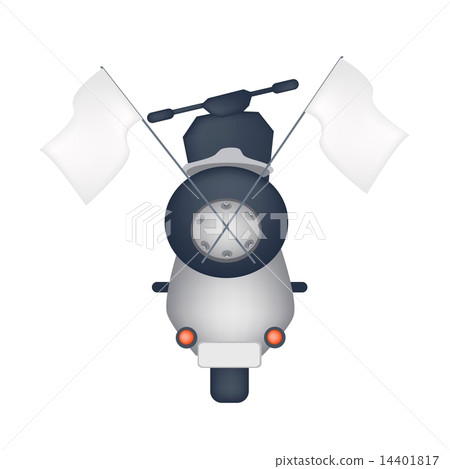 Vintage Scooter with Blank Flag Vintage Scooter with Blank Flag 14401817