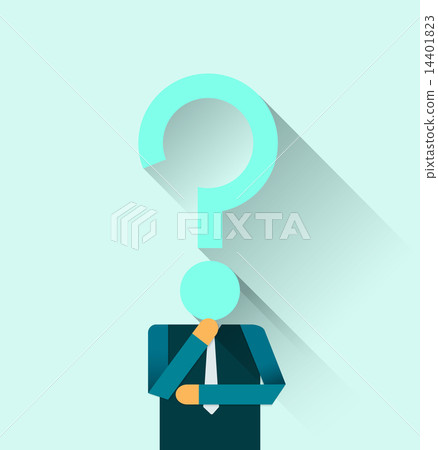 Businessman with Question Mark Head 14401823