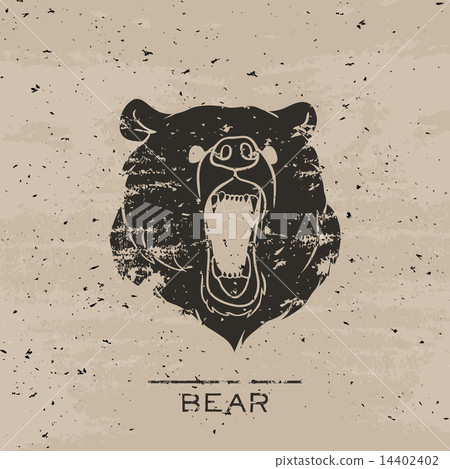 Big black bear roaring 14402402