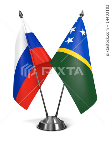 Russia and Solomon Islands - Miniature Flags. 14403183