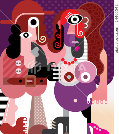 Man in hat and naked pregnant woman Man in hat and naked pregnant woman 14403548