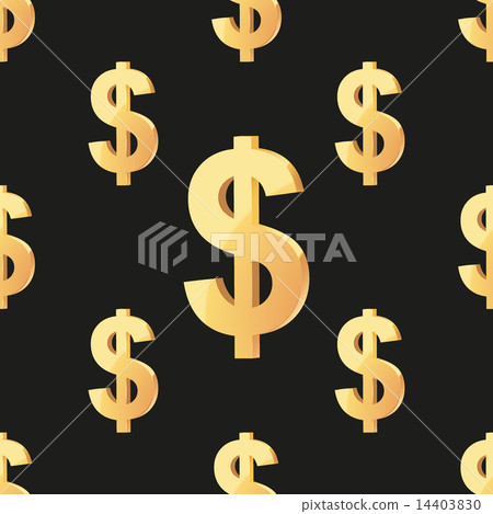 Universal vector seamless patterns tiling. Finance theme with gold dollar symbol. Universal vector seamless patterns tiling. Finance theme with gold dollar symbol. 14403830