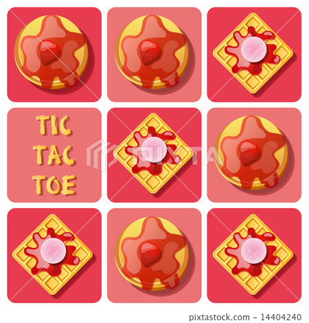 Tic-Tac-Toe of waffle and pancake 14404240