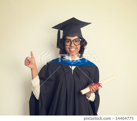 indian female student graduating in vintage tone indian female student graduating in vintage tone 14404775