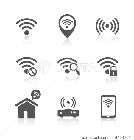 Wireless local network internet access point icons Wireless local network internet access point icons 14404795