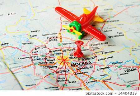 Moscow  , Russia  map airplane 14404819