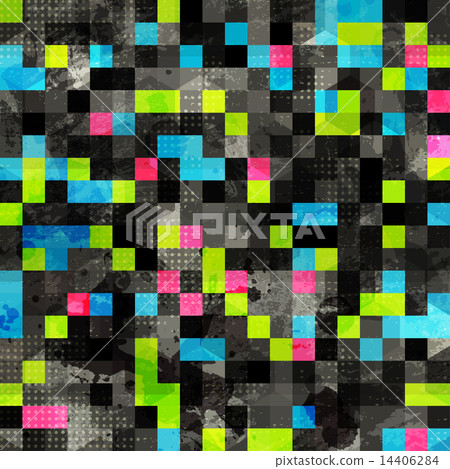 abstract grunge pixel seamless 14406284