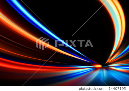 speed motion on night road speed motion on night road 14407195
