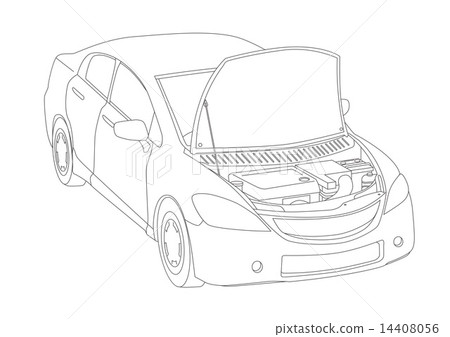 Car line drawing illustrations 14408056