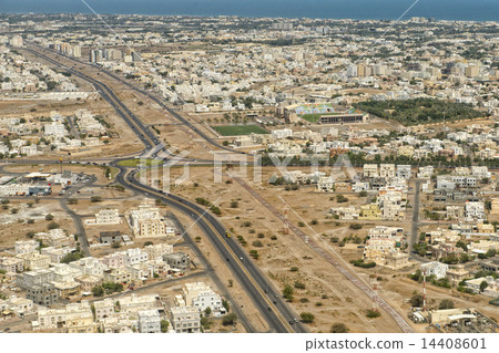 muscat arabic town aerial view landcape 14408601