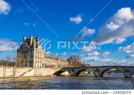 From the Paris Seine River Louvre Museum and the Royale Bridge 14409074