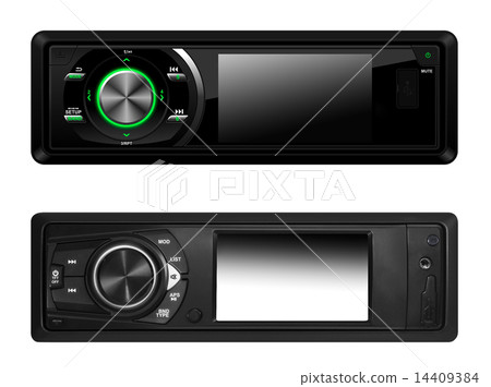 Modern car audio systems isolated Modern car audio systems isolated 14409384