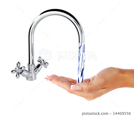 water flows into the hands water flows into the hands 14409556
