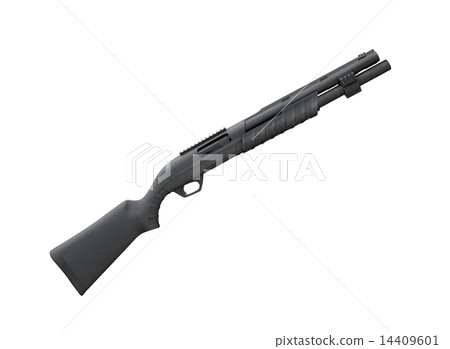 Shotgun on a white background Shotgun on a white background 14409601