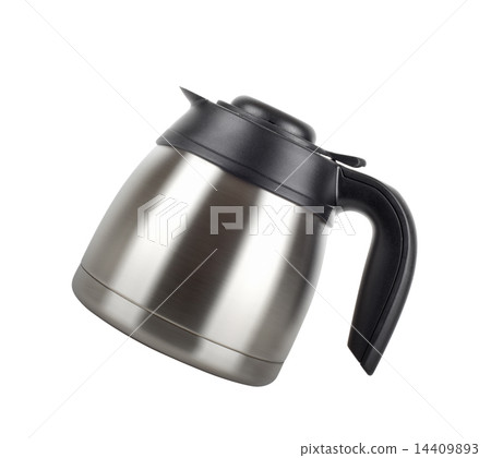 stainless electric kettle isolated on white 14409893