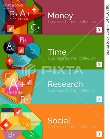 Flat design paper infographic banner set Flat design paper infographic banner set 14410790