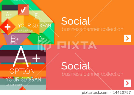 Flat design paper infographic banner set 14410797