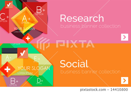 Flat design paper infographic banner set 14410800