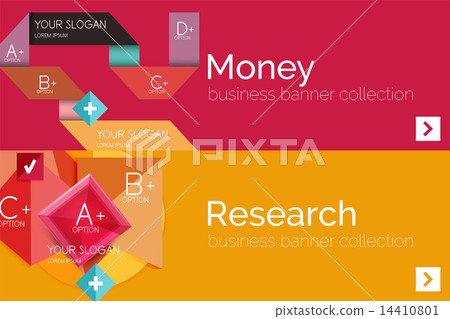 Flat design paper infographic banner set 14410801
