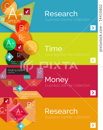 Flat design paper infographic banner set 14410802