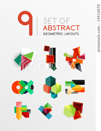 Modern paper info banner layout set Modern paper info banner layout set 14410878