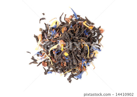 Black tea mixed with herbs and fruits, isolated 14410902