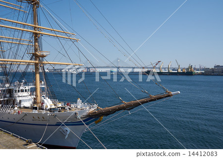 The bow of Nippon Maru calling at Yokohama Port 14412083