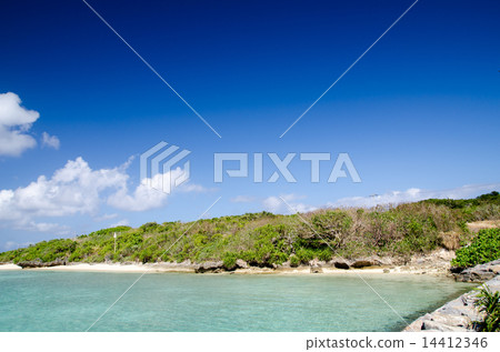 Okinawa prefecture Hatomajima Landscape of Hatoma Port 14412346