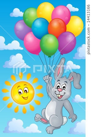 Rabbit with balloons theme image 3 Rabbit with balloons theme image 3 14413166