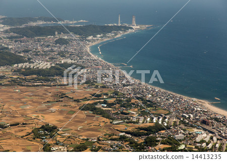 Aerial view of Kurihama direction from the sky near Miura Coast Station Aerial view of Kurihama direction from the sky near Miura Coast Station 14413235