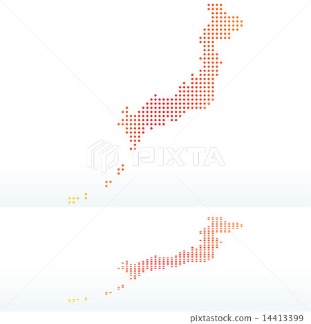 Map of State of Japan with Dot Pattern Map of State of Japan with Dot Pattern 14413399