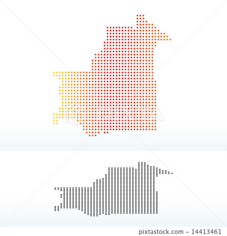 Map of Mauritania with Dot Pattern 14413461